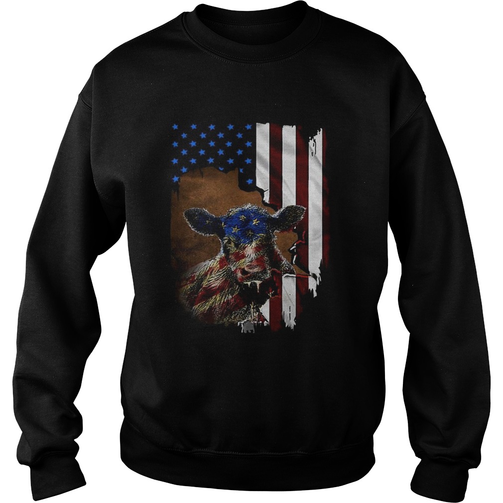 Cow American flag Sweatshirt