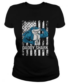 Daddy shark American flag  Classic Ladies