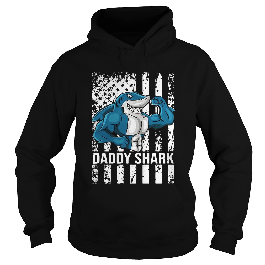 Daddy shark American flag Hoodie