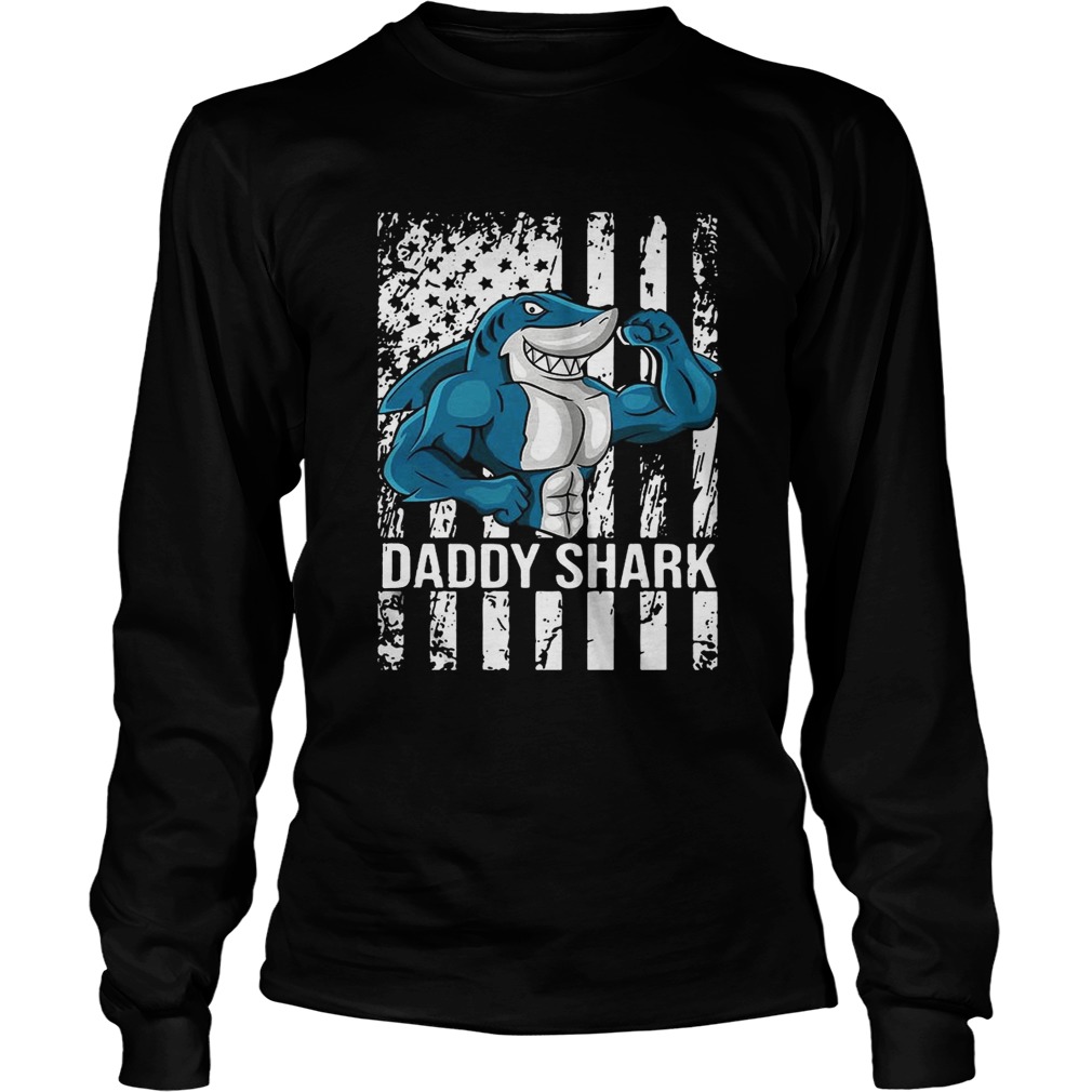 Daddy shark American flag LongSleeve