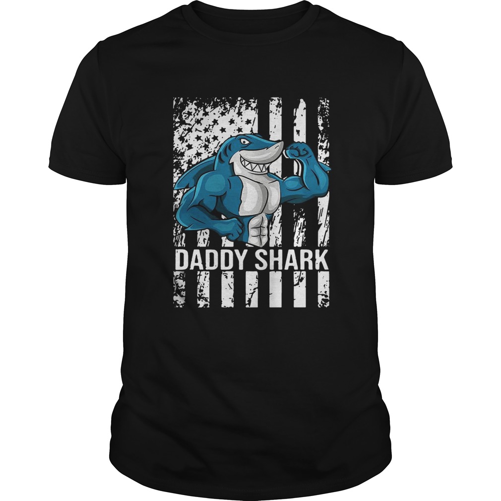 Daddy shark American flag shirt