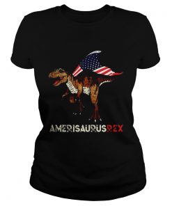 Dinosaur TRex American flag Ameri Saurus Rex 4th of July  Classic Ladies