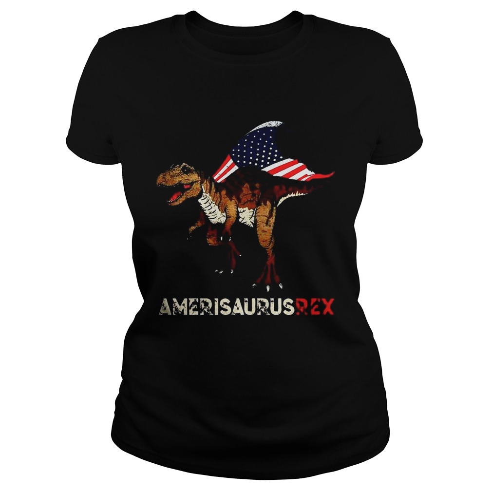 Dinosaur TRex American flag Ameri Saurus Rex 4th of July Classic Ladies