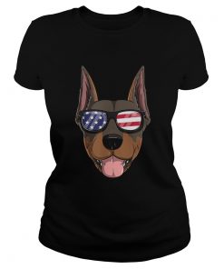 Doberman Pinscher Dog Patriotic Usa 4th Of July American  Classic Ladies