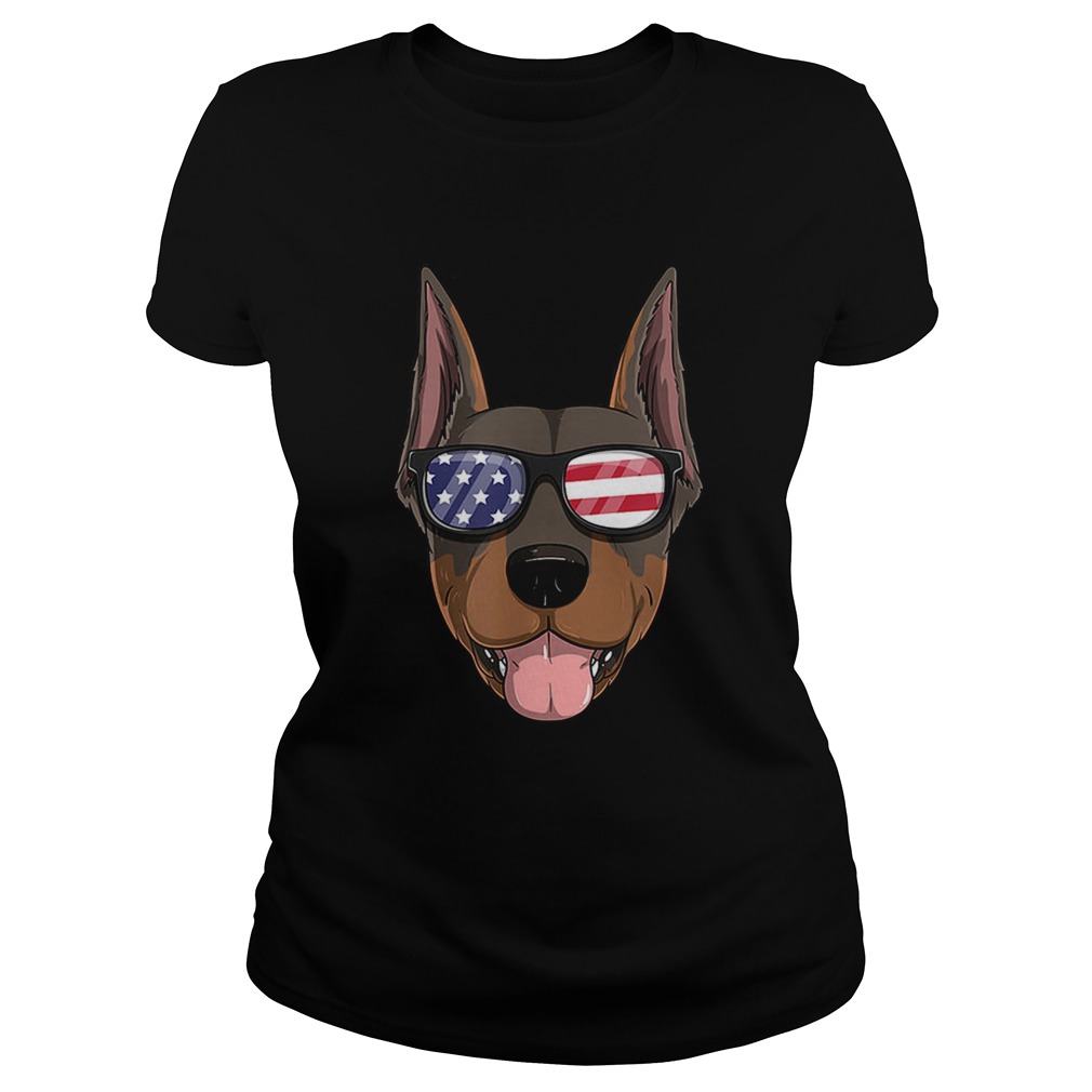 Doberman Pinscher Dog Patriotic Usa 4th Of July American Classic Ladies