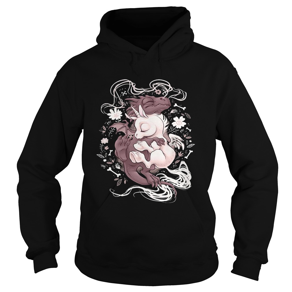 Dragon hugging Unicorn Hoodie