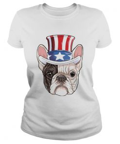 French Bulldog 4th Of July American Flag Shirt Classic Ladies