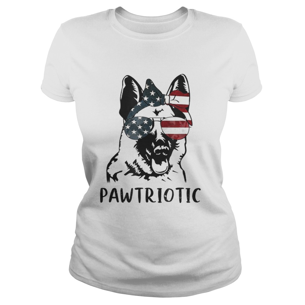 German Shepherd Pawtriotic With American Flag 4th Of July Classic Ladies