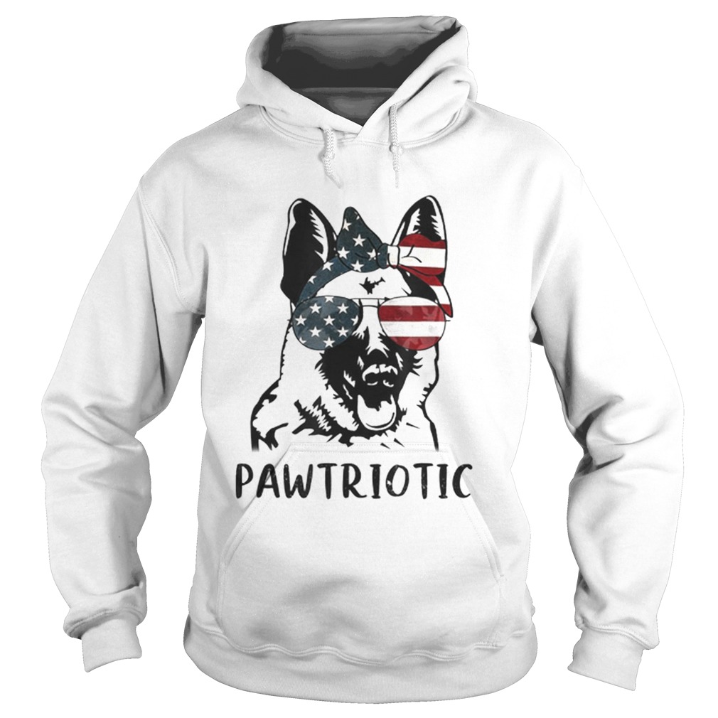 German Shepherd Pawtriotic With American Flag 4th Of July Hoodie