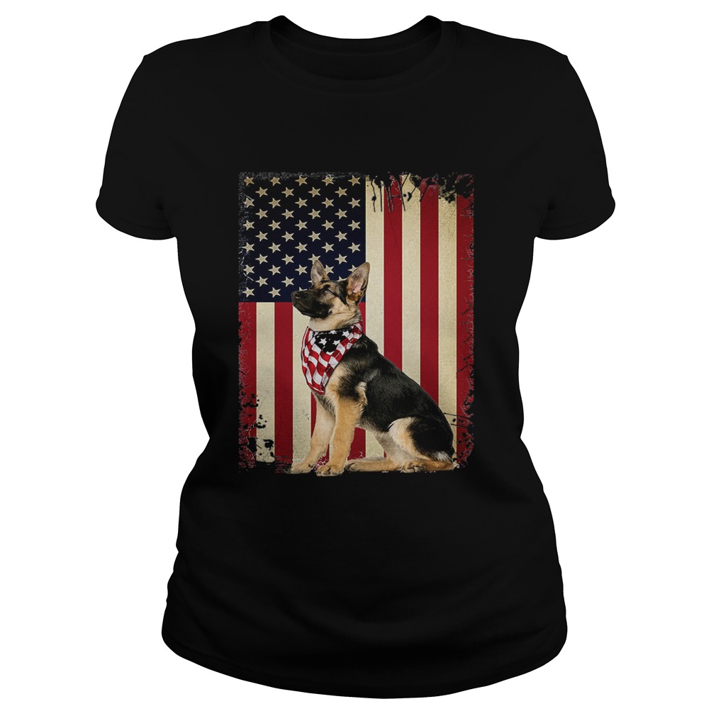 German shepherd America flag Classic Ladies