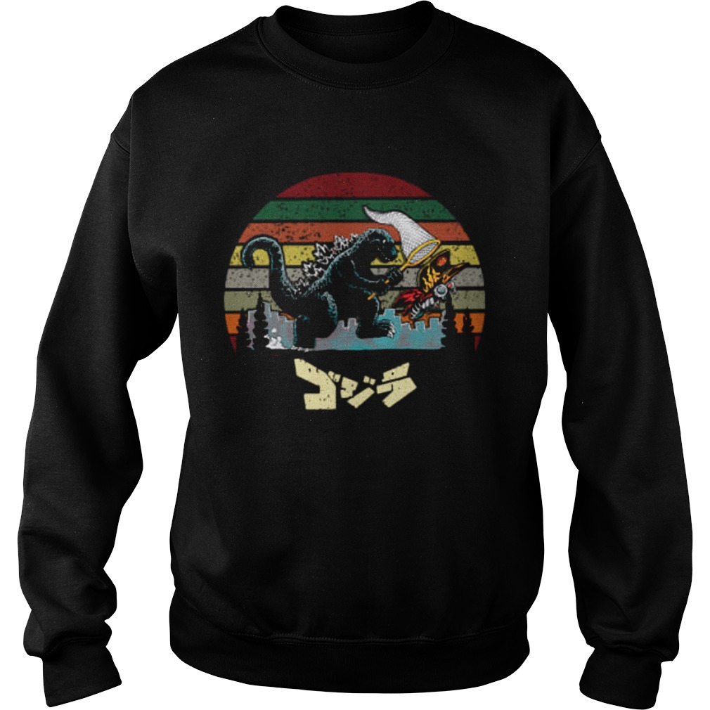 Godzilla catching kaiju vintage sunset Sweatshirt