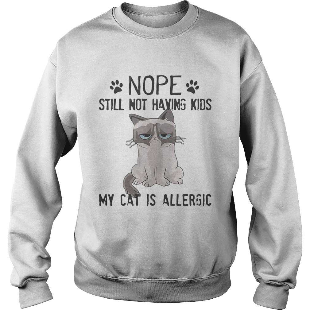 Grumpy cat nope still not having kids my cat is allergic Sweatshirt