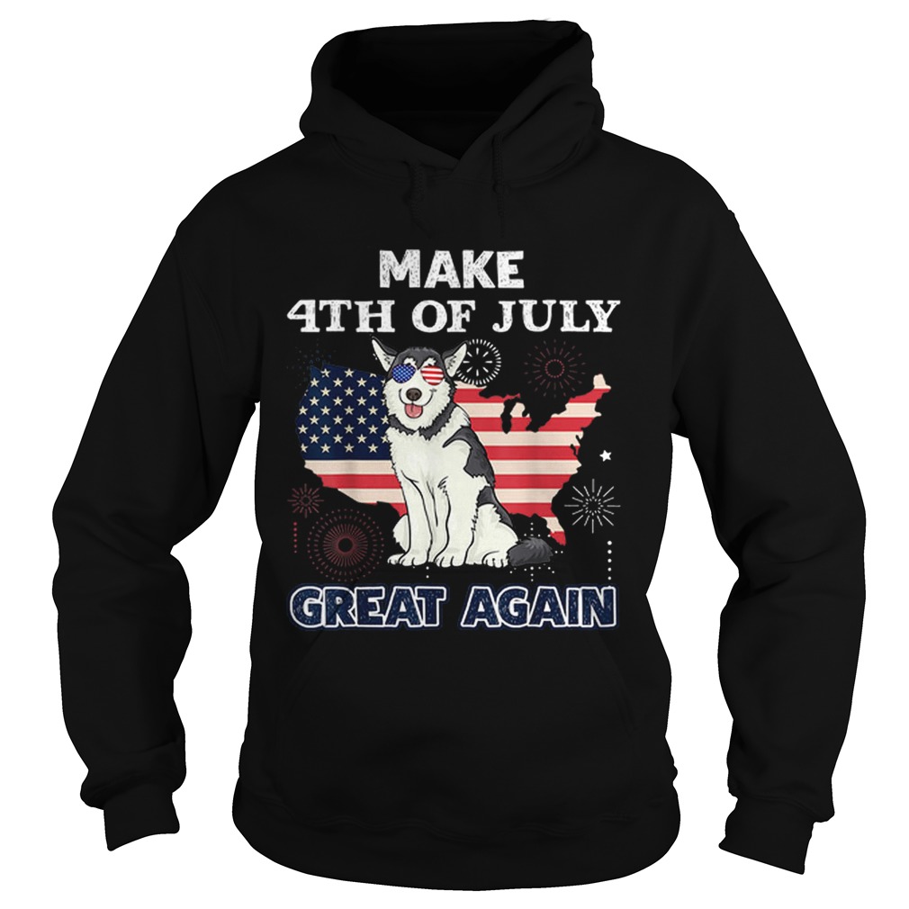 Husky Make 4th Of July Great Again Dog Hoodie