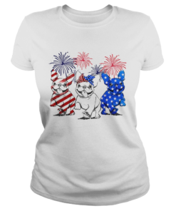 Independence day 4th of July French bulldog beauty America flag Classic Ladies