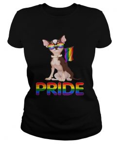 LGBT Chihuahua Dog Original Lesbian Gay Pride LGBTQ Rainbow Shirt Classic Ladies