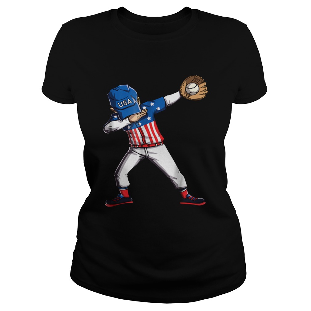 Original Baseball Dabbing Usa Merica 4th Of July Dab Dance Classic Ladies