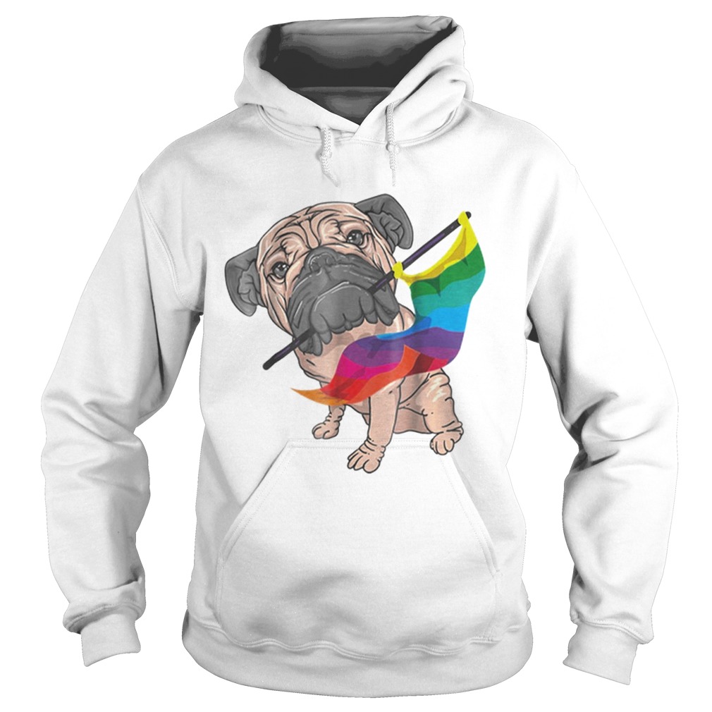 Original Cool Pug With Rainbow Lgbt Gay Pride Flag Dog Gift Shirt Hoodie