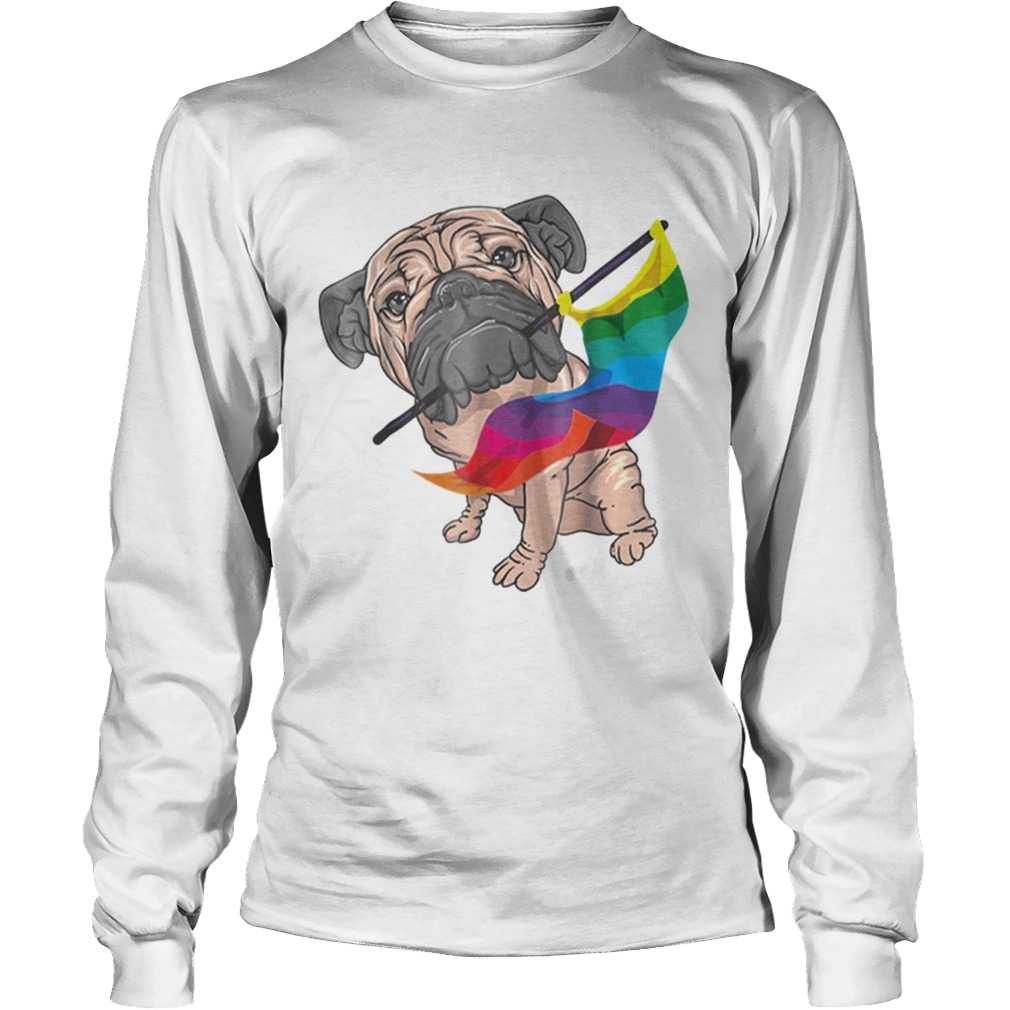 Original Cool Pug With Rainbow Lgbt Gay Pride Flag Dog Gift Shirt LongSleeve