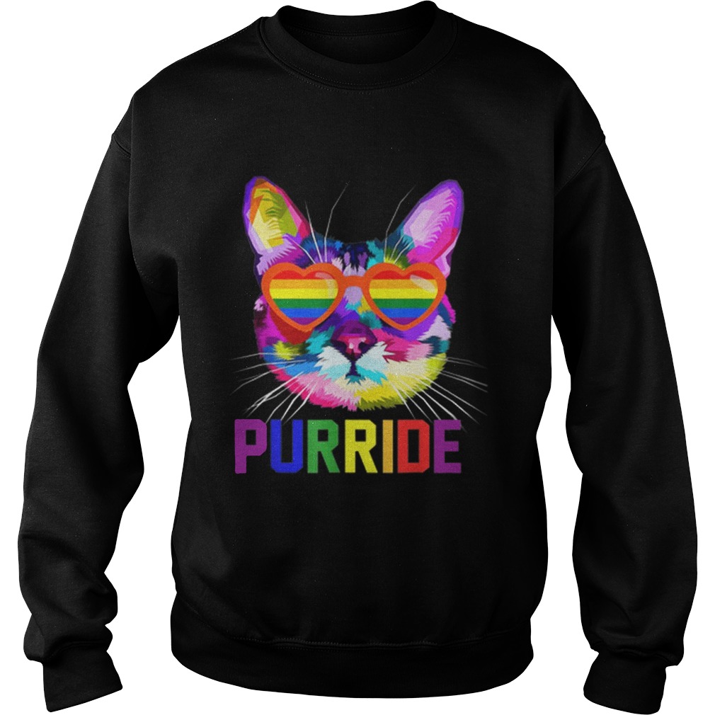 Original Gay Pride LGBT Pride Sunglasses Cat Gift Purride Sweatshirt