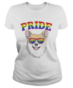 Original LGBT Corgi Dog Gay Pride Rainbow LGBTQ Cute Gift Shirt Classic Ladies