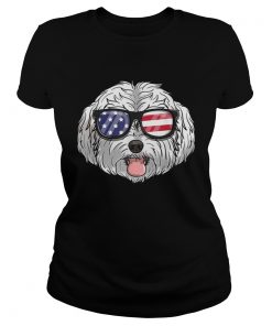 Original Maltipoo Dog Patriotic USA 4th Of July American Shirt Classic Ladies