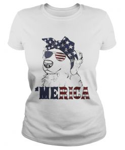 Original Merica American Flag Golden Retriever 4th Of July Gift Shirt Classic Ladies