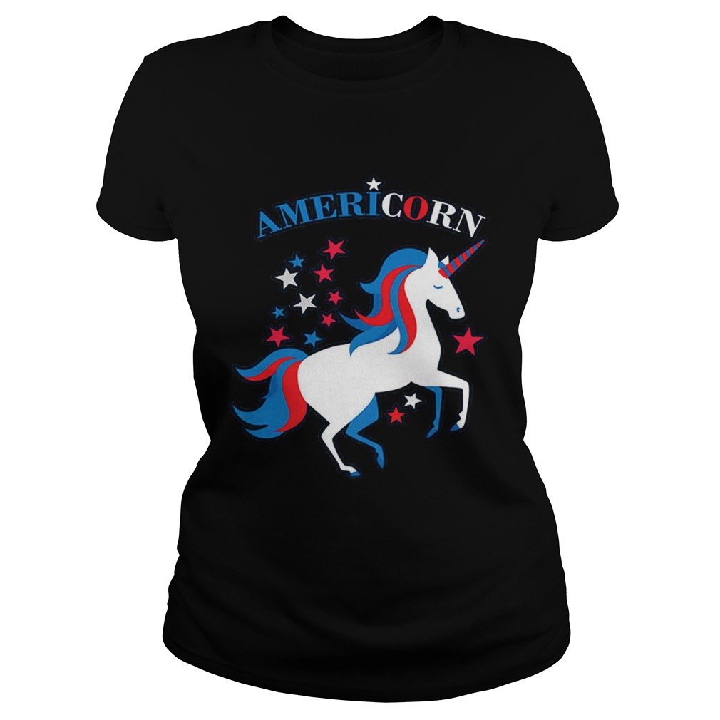 Patriotic American Flag Unicorn Americorn 4th of July Classic Ladies