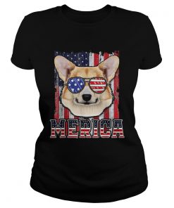 Pembroke Welsh Corgi Merica American Flag 4th Of July  Classic Ladies