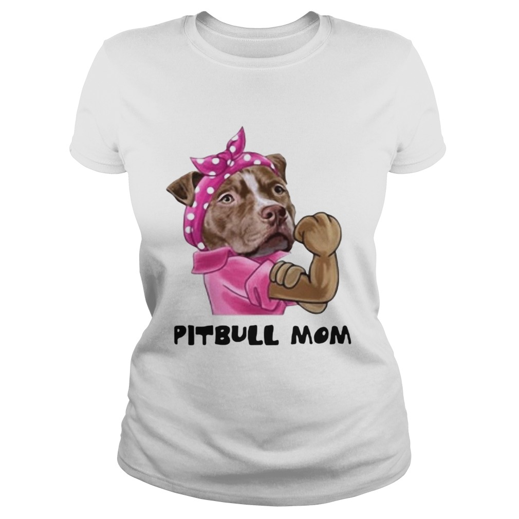 Pink bandana Pitbull mom Classic Ladies