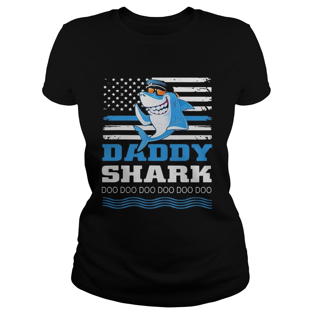 Police Daddy shark doo doo doo American flag Classic Ladies