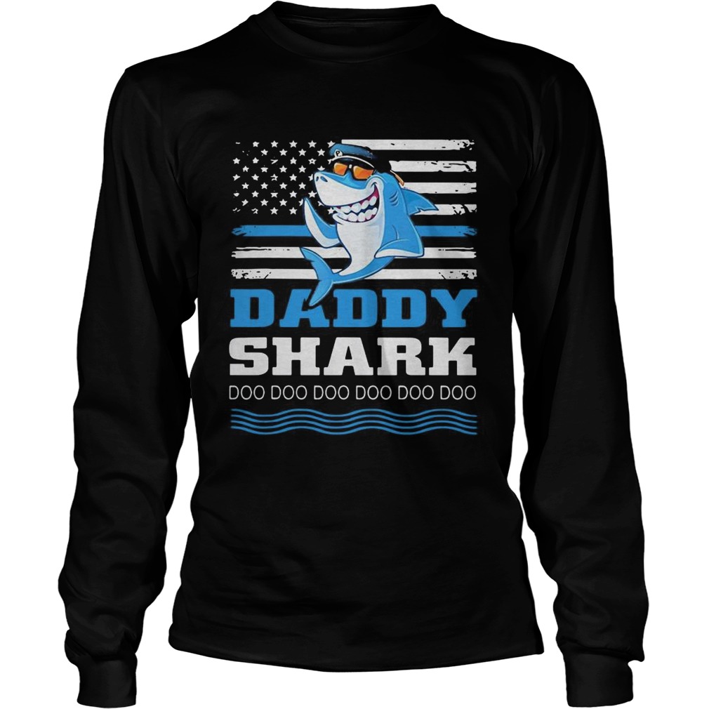 Police Daddy shark doo doo doo American flag LongSleeve