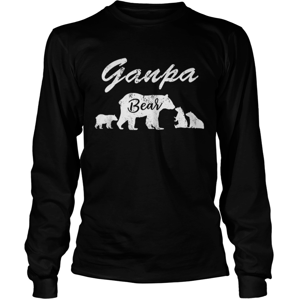 Premium Mens Ganpa Bear T With Three CubsFather Day Gifts Tee Shirt LongSleeve