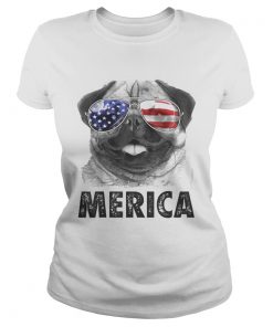 Pug 4th Of Julys Merica Men Women Usa American Flag  Classic Ladies