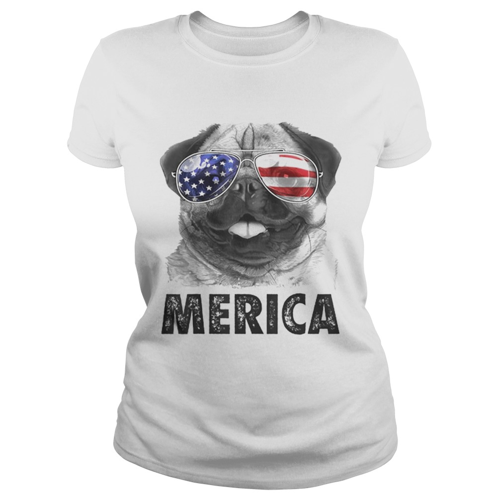 Pug 4th Of Julys Merica Men Women Usa American Flag Classic Ladies