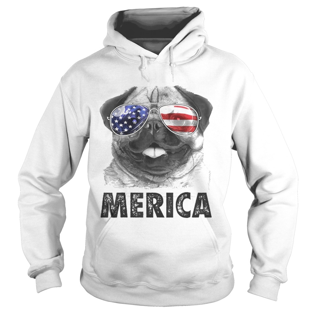 Pug 4th Of Julys Merica Men Women Usa American Flag Hoodie