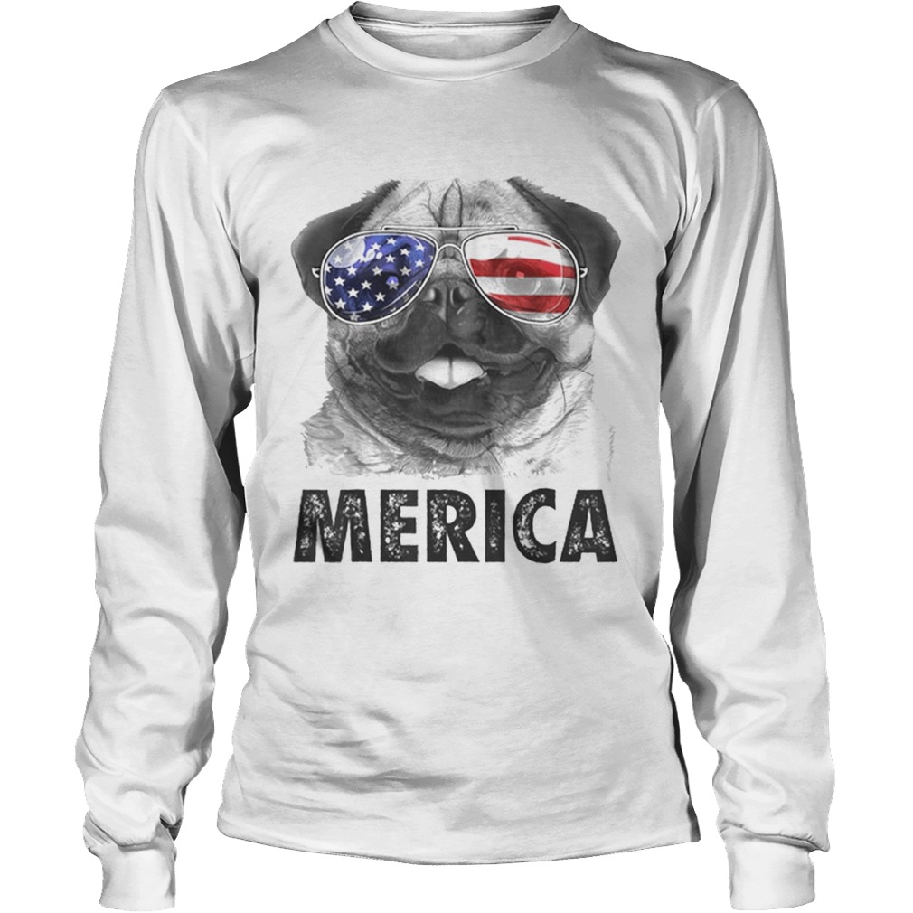 Pug 4th Of Julys Merica Men Women Usa American Flag LongSleeve