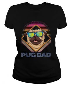 Pug Dad Father Day Vintage  Classic Ladies