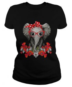 Red bow elephant with flowers  Classic Ladies