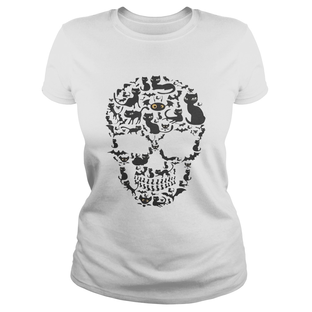 Skull Cat Halloween Classic Ladies