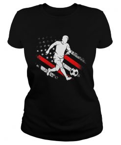 Soccer Dad American Flag Distressed Patriotic  Classic Ladies