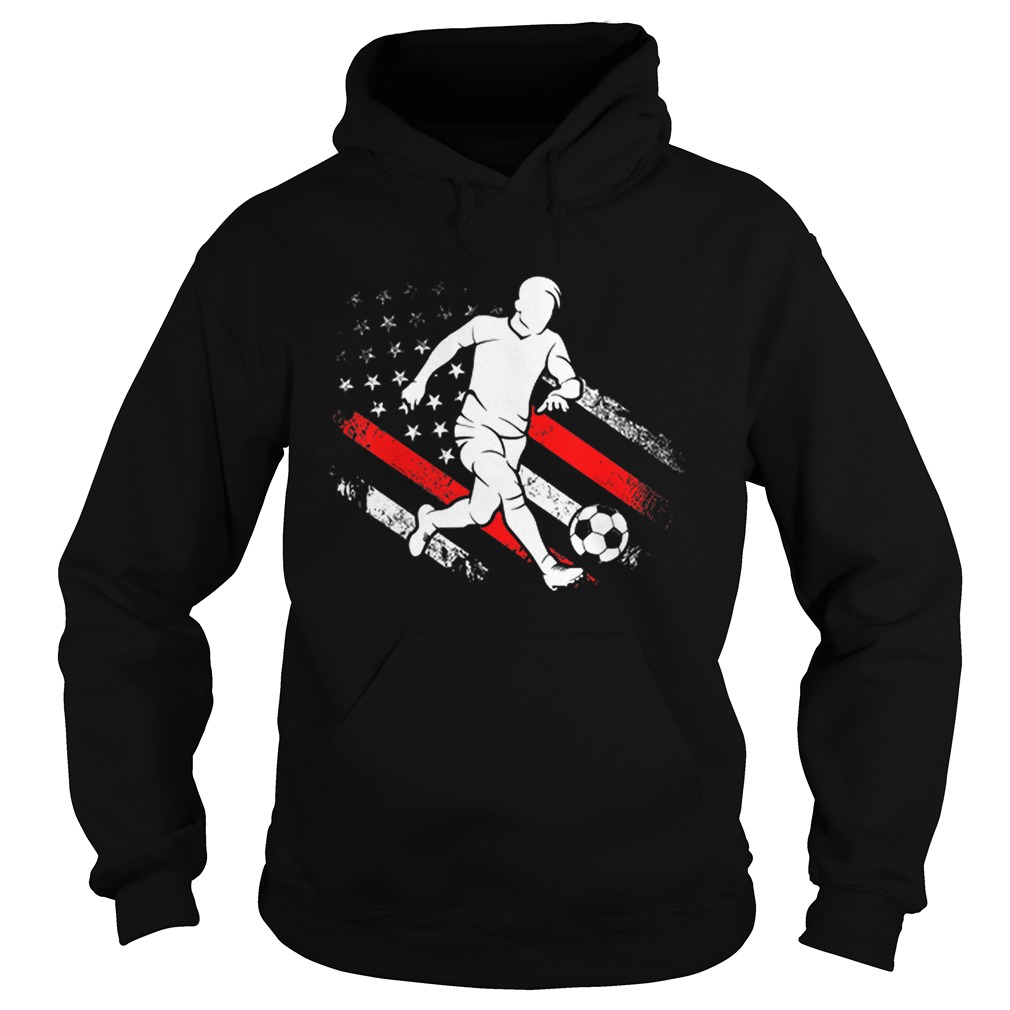 Soccer Dad American Flag Distressed Patriotic Hoodie