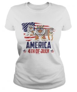 Tiger Patriotic American America 4th Of July  Classic Ladies