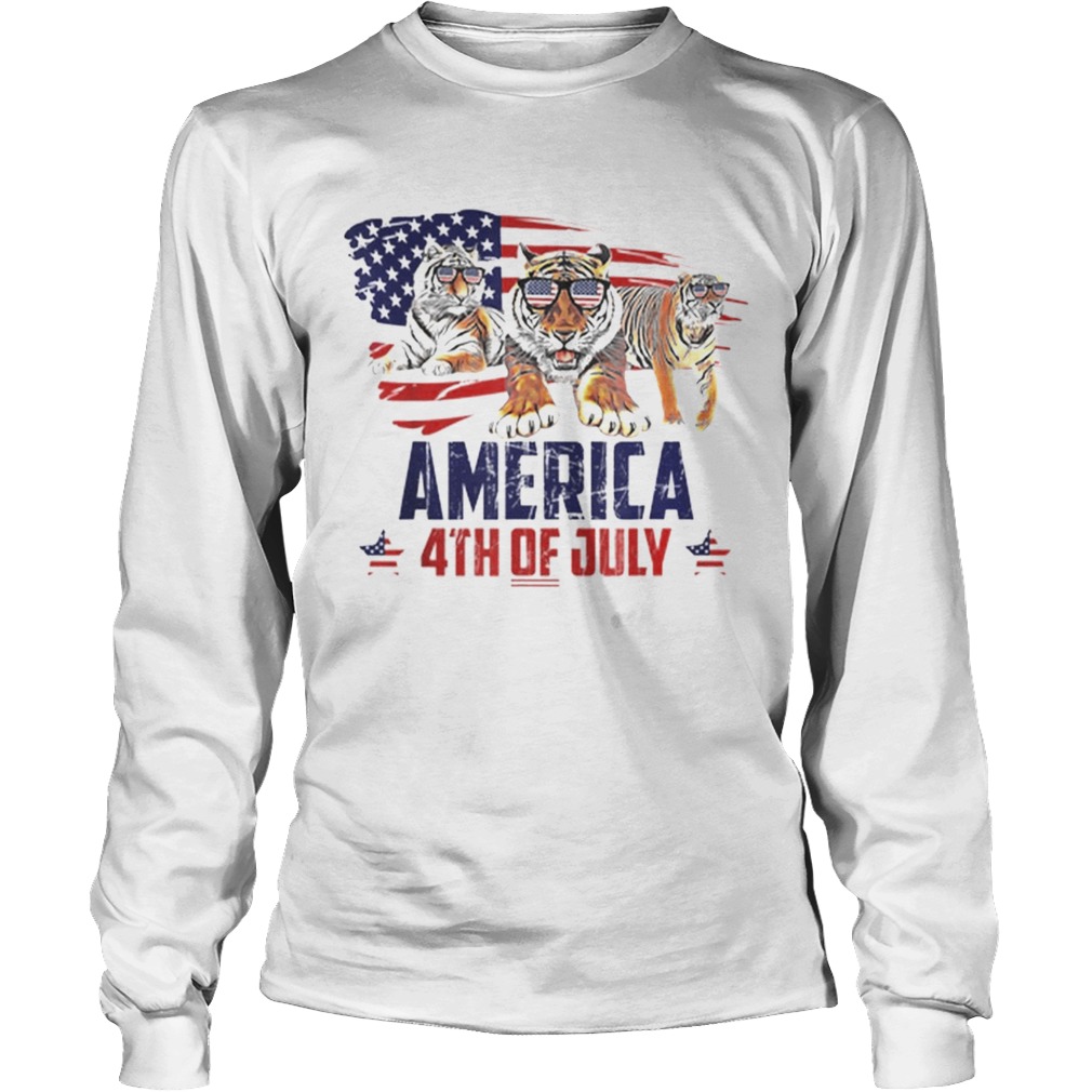 Tiger Patriotic American America 4th Of July LongSleeve