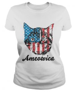 Top Ameowica Cat 4th of July Independence Day American flag  Classic Ladies