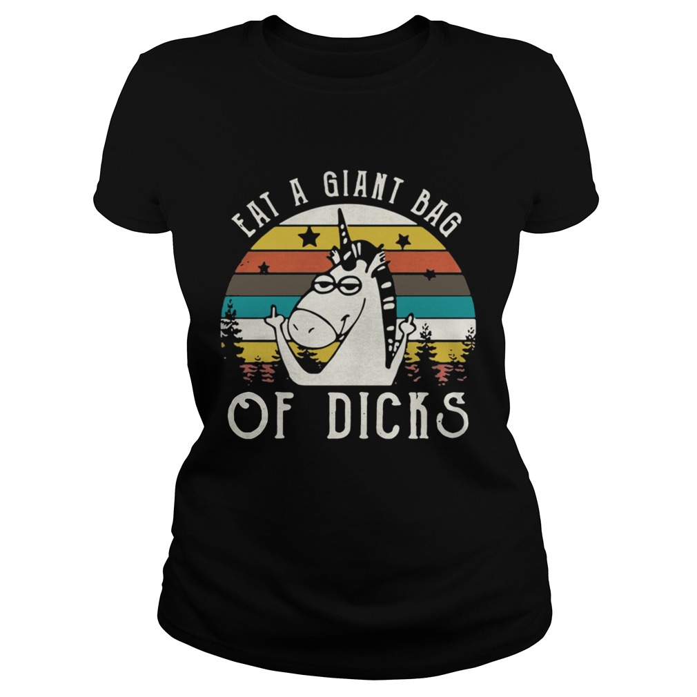 Vintage unicorn fucking eat a giant bag of dicks Classic Ladies