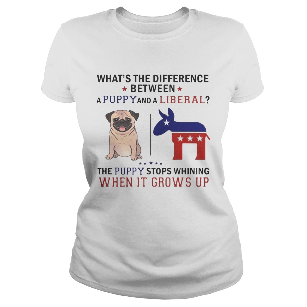 Whats The Difference Between A Puppy And A Liberal Funny T Classic Ladies