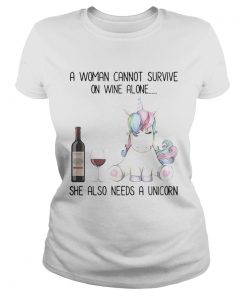 Woman Wine Unicorn Shirt Classic Ladies