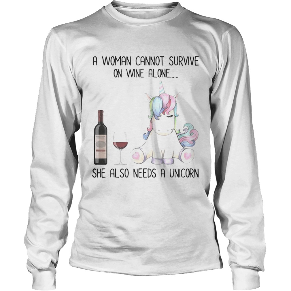 Woman Wine Unicorn Shirt LongSleeve