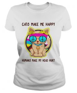 2019 Cats make me happy humans make my head hurt ladies tee