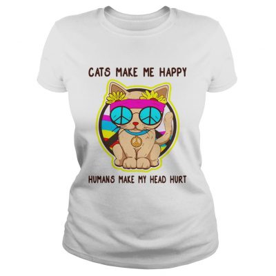 2019 Cats make me happy humans make my head hurt ladies tee